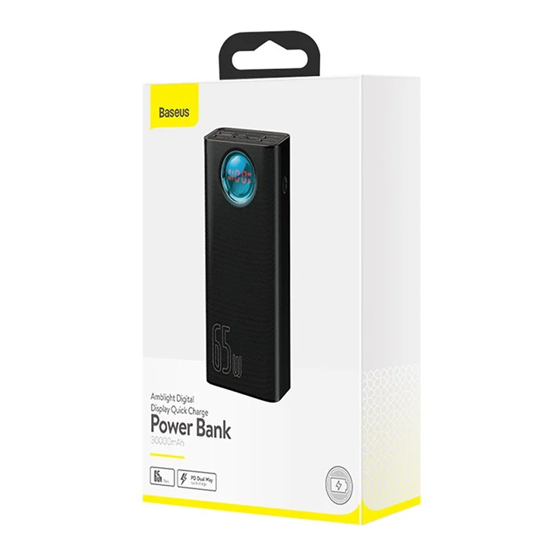 Powerbank BASEUS AMBILIGHT 30000MAH, 4XUSB, USB-C, 65W (CZARNY), zdjęcie 12 z 14