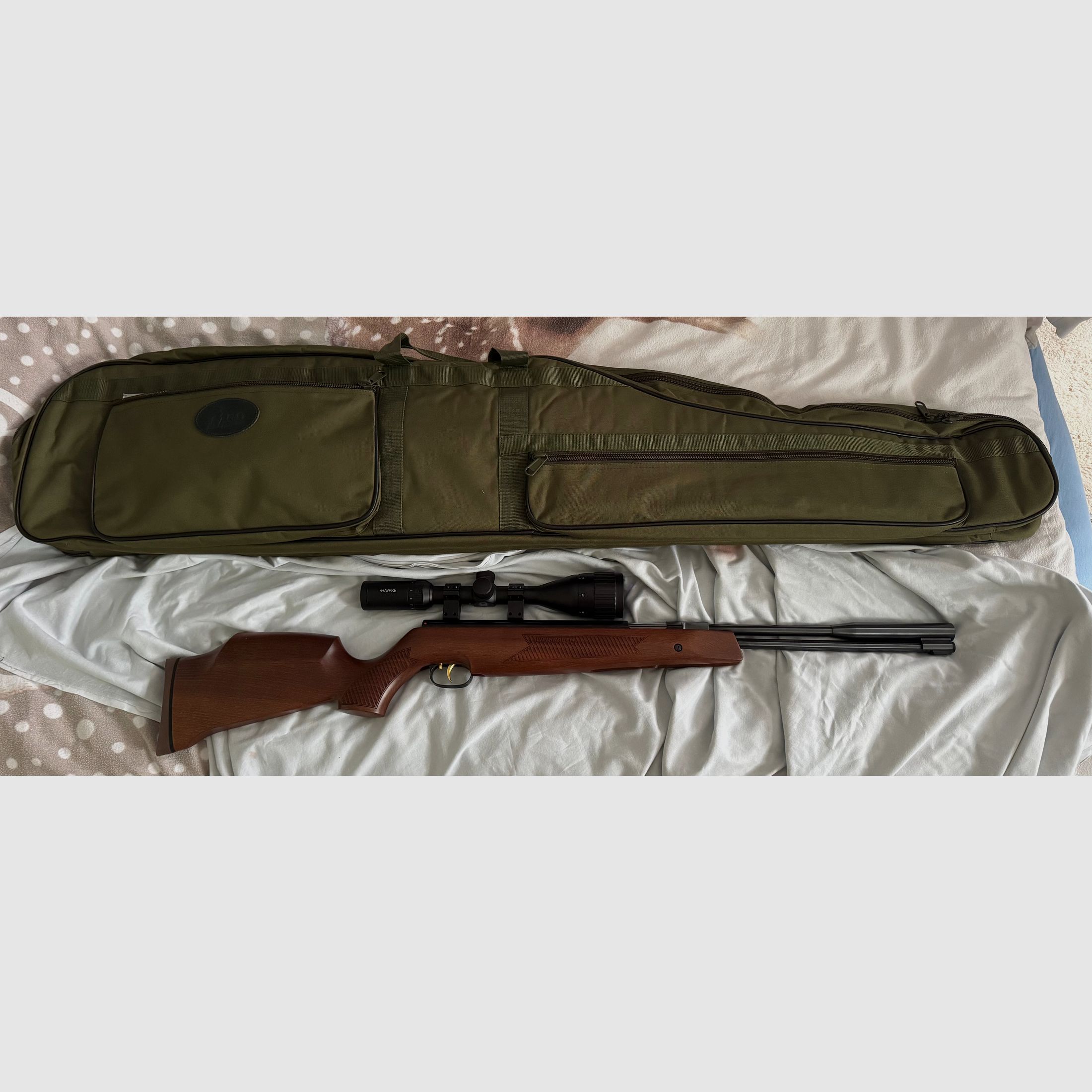 HW 97 5,5 + Zielfernrohr HAWKE + Futteral Frankonia für 2 Gewehre