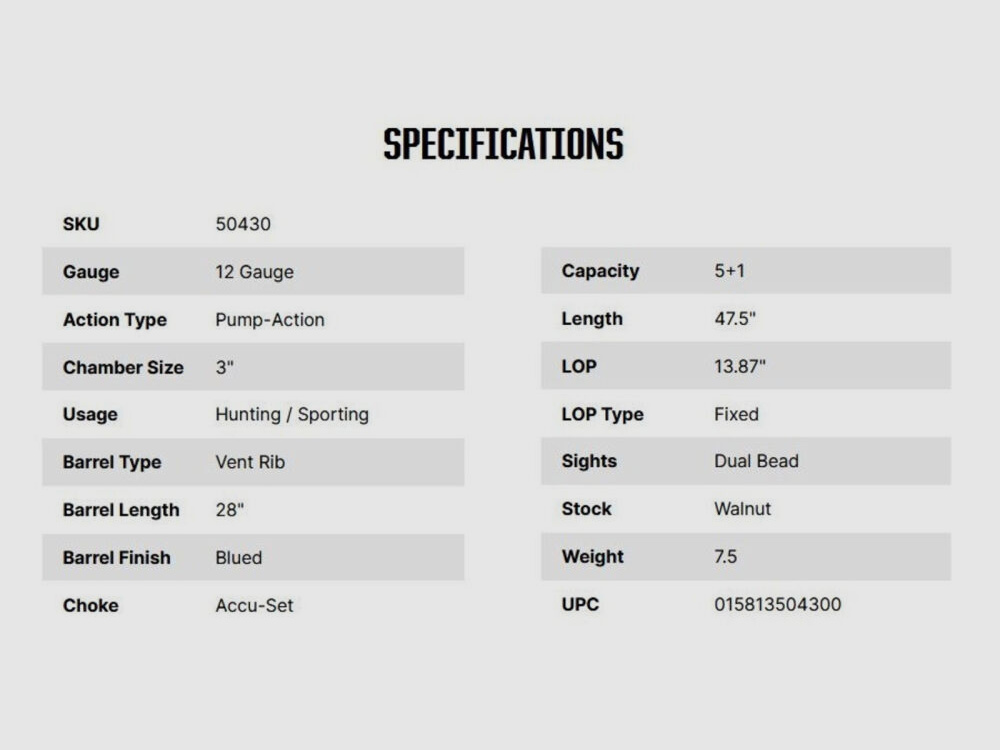 Mossberg 500 Retrograde 28" (28 pollici) 12/76