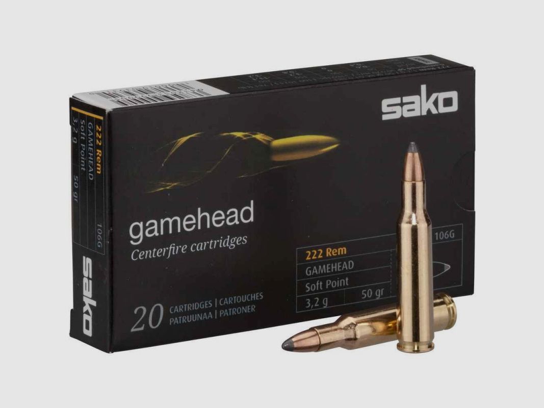 SAKO 222 REM GAMEHEAD 50 GRS / 3,2G 20 STK
