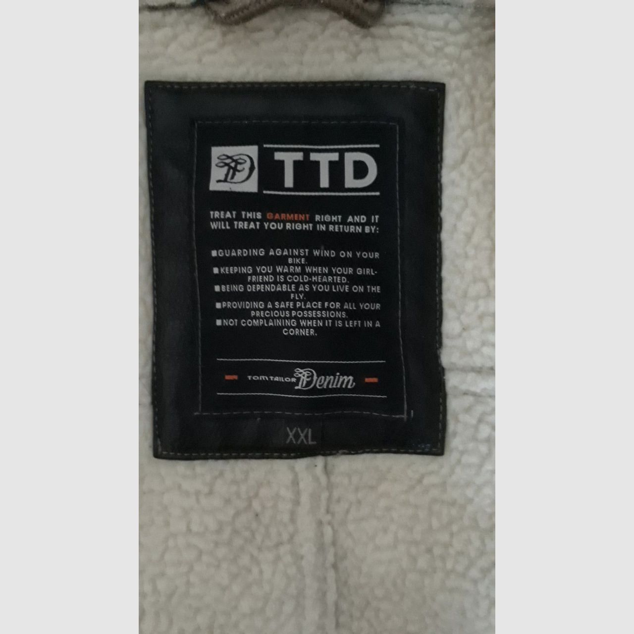 Tom Tayler Denim Echt Leder Jacke XXL Herren 