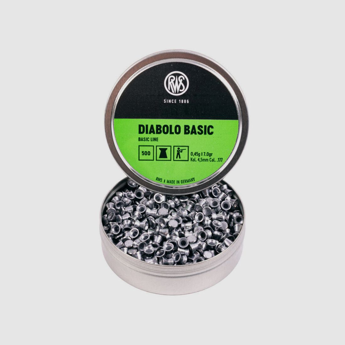 RWS Basic Line Flat 0.45g 500 pcs 4.5mm Diabolo