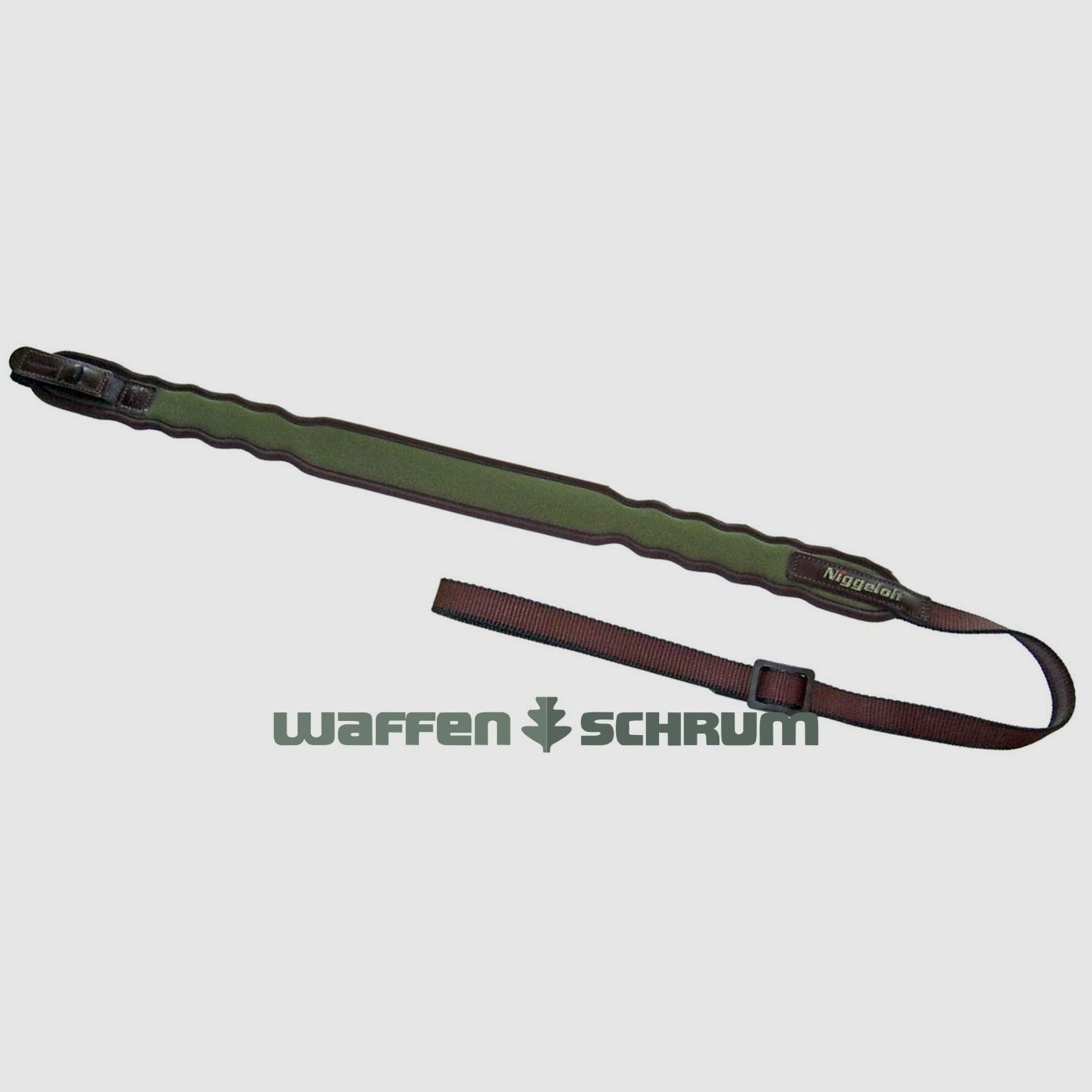 Niggeloh rifle sling for shotgun neoprene - green with quick release