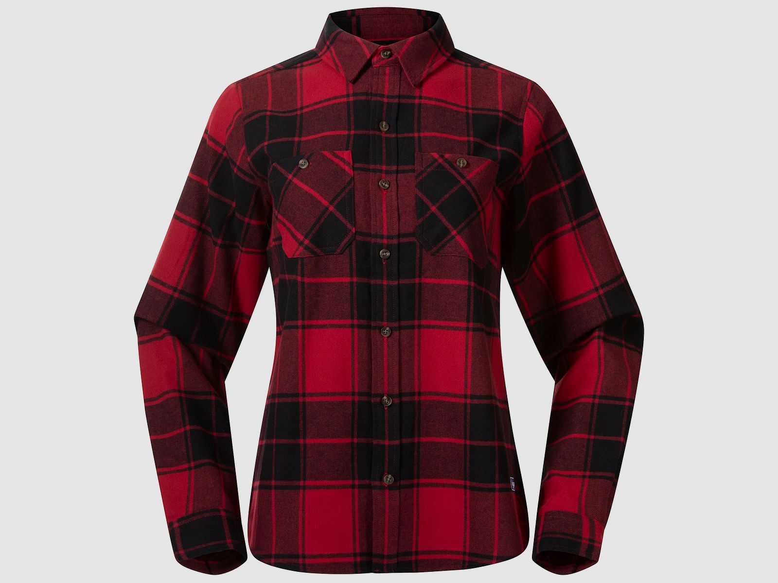 Bergans Nordmarka Flanellhemd Damen Rot/Schwarz Kariert XS