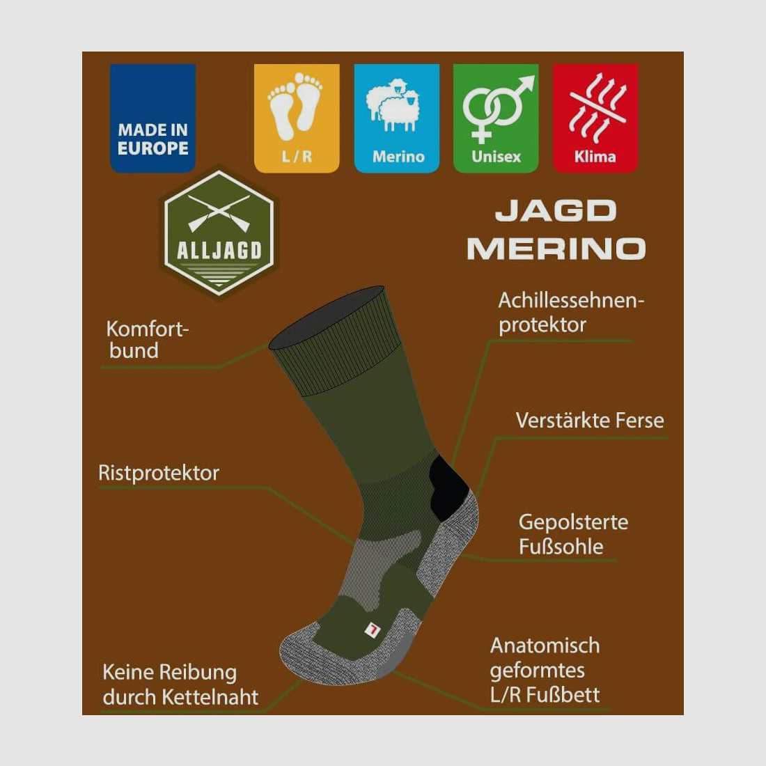 Alljagd Merino-Funktionsocken
