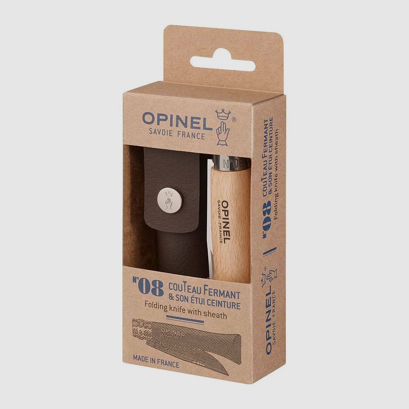 Nóż kieszonkowy Opinel No 08 bukowy z etui