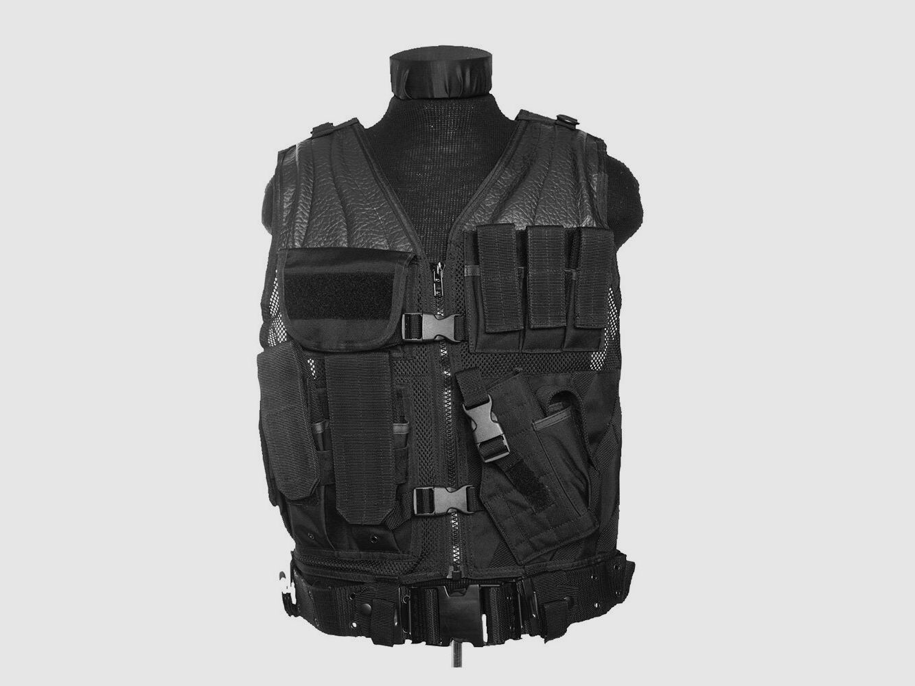 USMC Tactical Police Einsatzweste - Polizei Security - Schwarz - One Size
