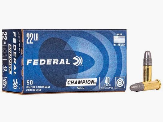 Federal .22 lfb HV Lightning Solid Champion KK Kleinkaliber 40 grs. - 500 St.