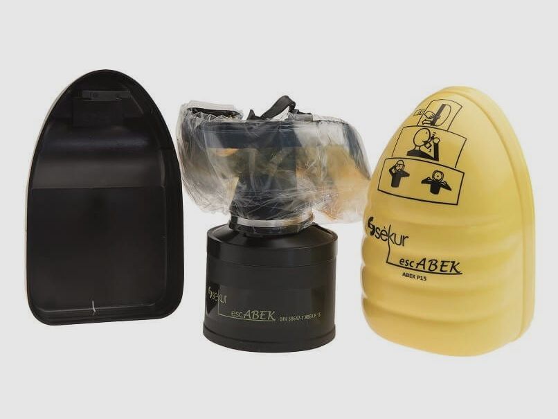EKASTU Fluchtfiltergerät mit Haube escABEK-P3 mit Gurthalterung