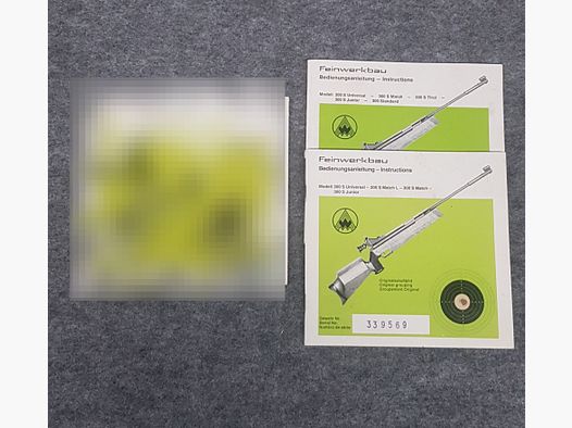 Feinwerkbau FWB Mod. 300S 300 200  Beschreibung Bedienungsanleitung Luftpistole Luftgewehr KK Gewehr Co2 Pistole siehe Beschreibung. Preis ab