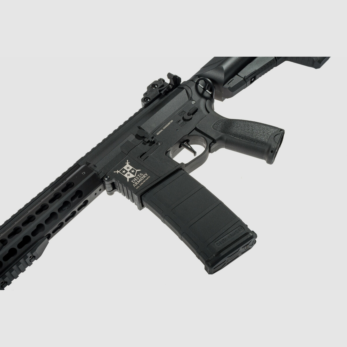 AR15 KeyMod 10 Zoll BRAVO Delta Armory Schwarz S-AEG Airsoft Gewehr Frei ab 18 Jahren