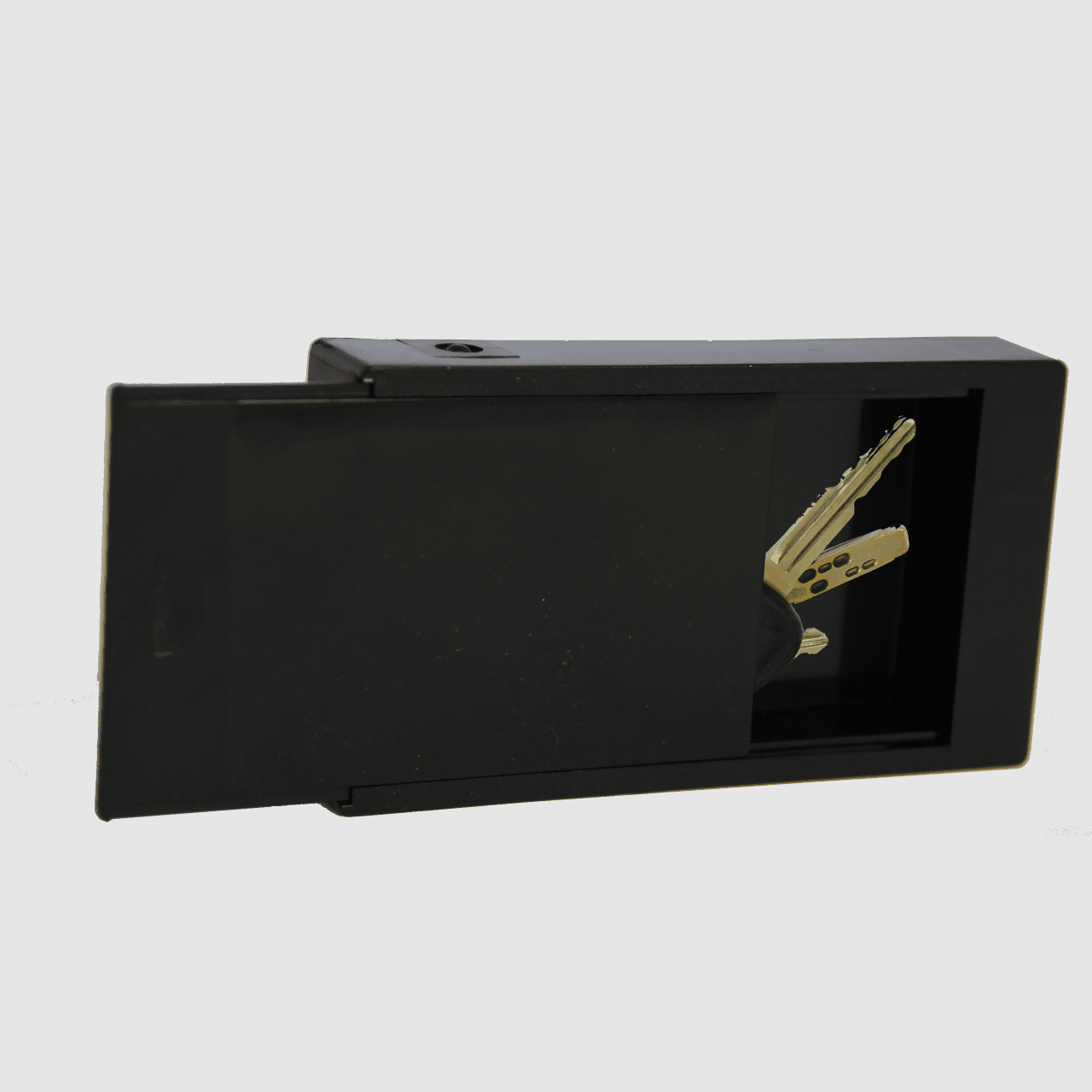 Magnetic key box with sliding lid