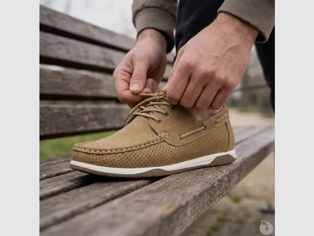 Herren Bootsschuhe aus synthetischem Camel - Niedrigschaft, Bild 4 von 10