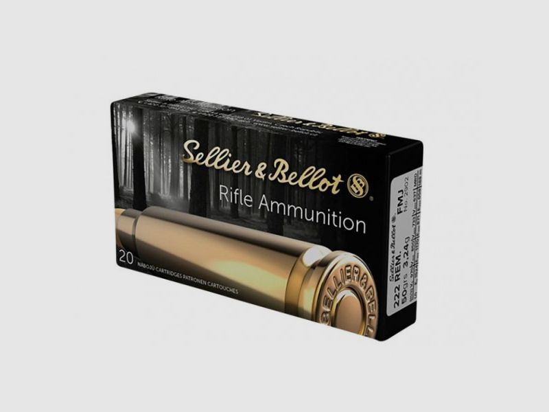 SELLIER & BELLOT .222REM - 50GRS. - FMJ - 20 PATRONEN