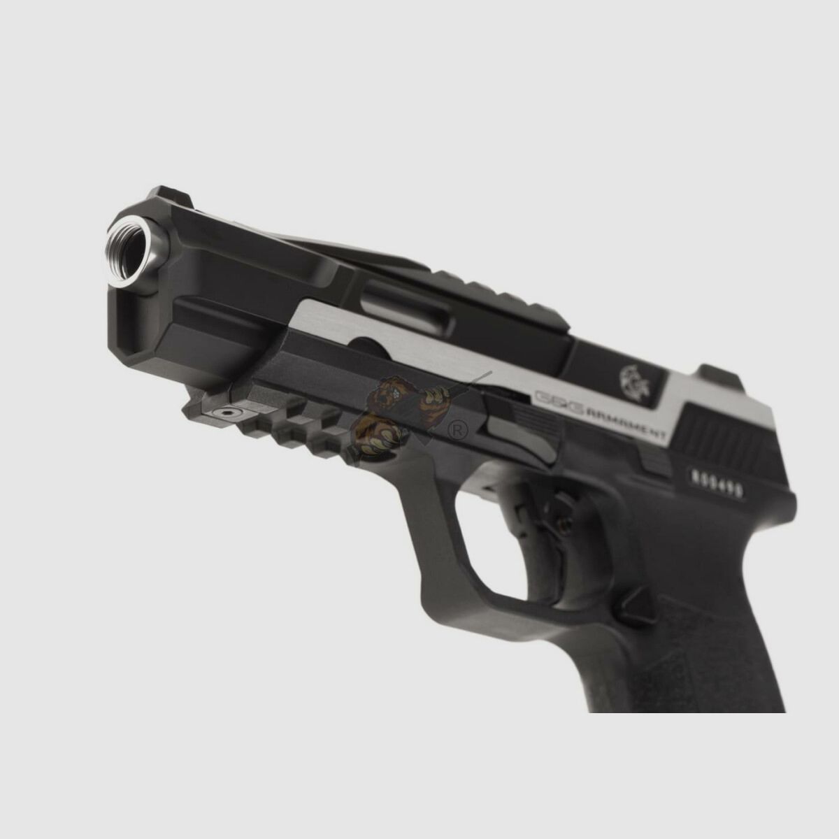 G&G Piranha TR GBB Airsoft Pistol in black/silver -F-