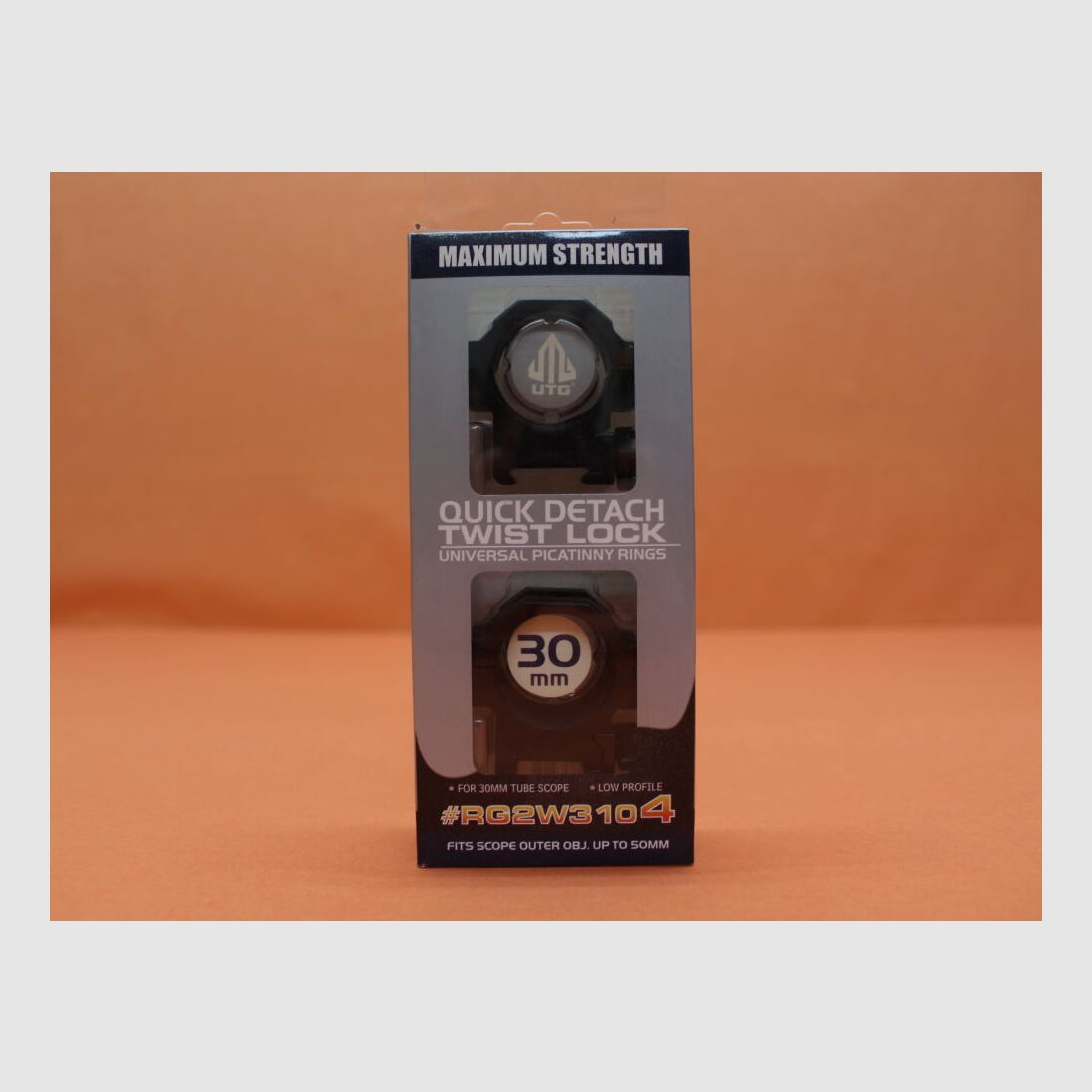 UTG - Leapers UTG QD Montageringe 30mm Low (RG2W3104) Twist Lock Alu schwarz für Picatinnyprofil BH=10mm