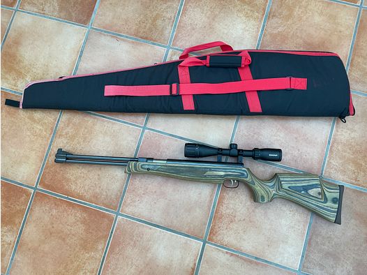 Weihrauch HW 77 K Sonderedition luchtgeweer 4,5 mm diabolo en Diana richtkijker 3-9x40 AO en geweertas.