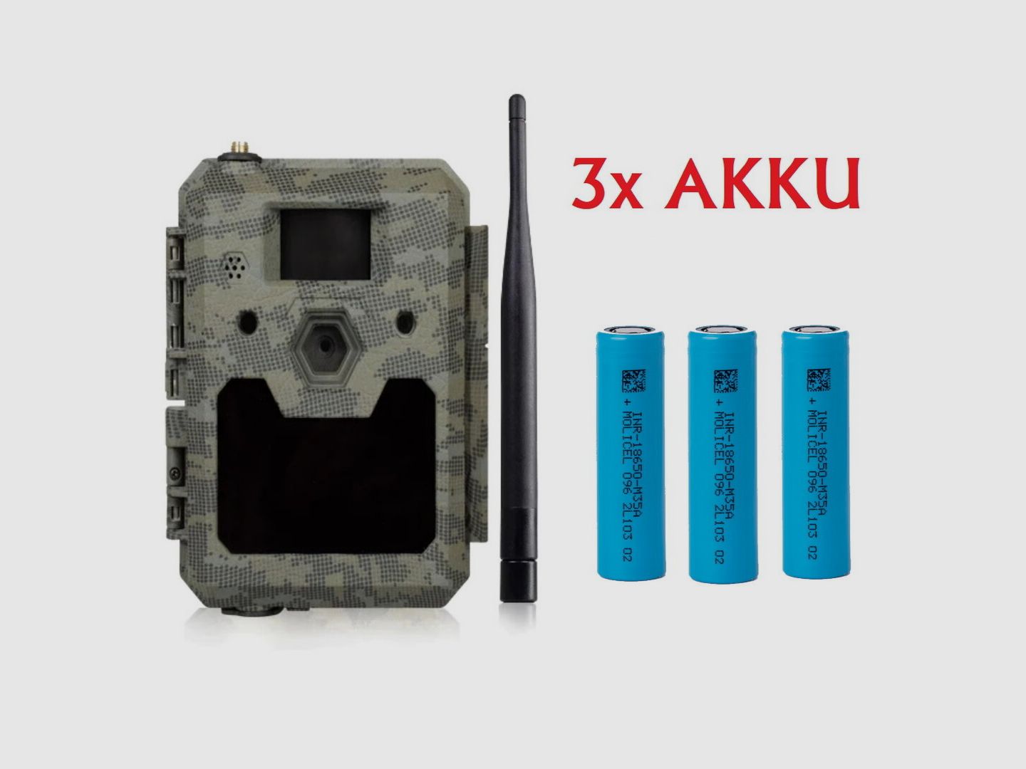 ICU CLOM Cam 5 Funk Wildkamera 4G LTE im Bundle mit 3x Akku 18650
