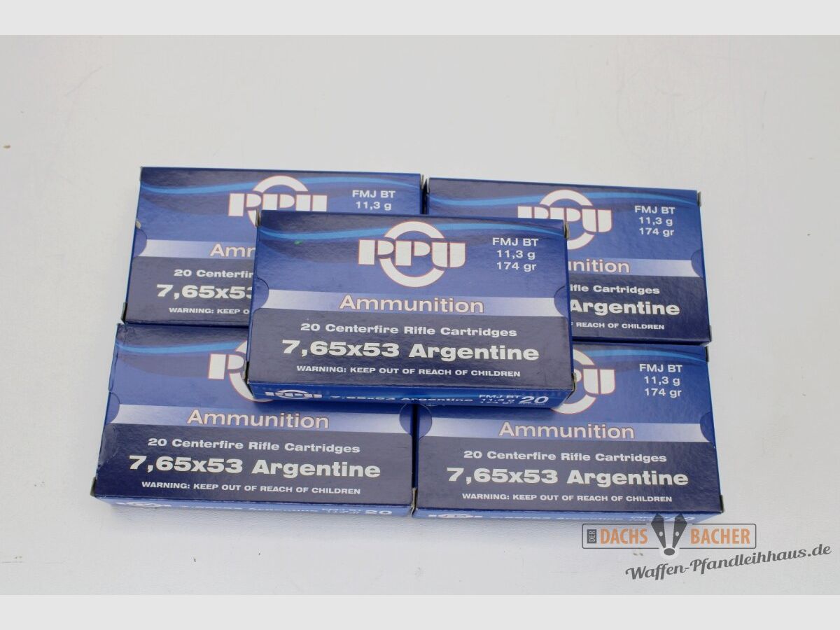 PPU Privi Partizan 7,65x53 Argentine 11,3g/174gr FMJ BT 20 Schuß