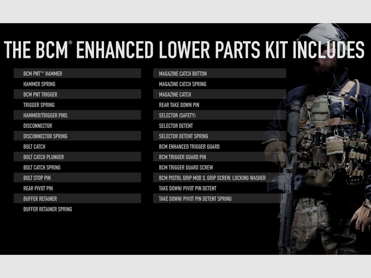 BCM GUNFIGHTER AR-15 Enhanced Lower Parts Kit BLK, Bild 4 von 8