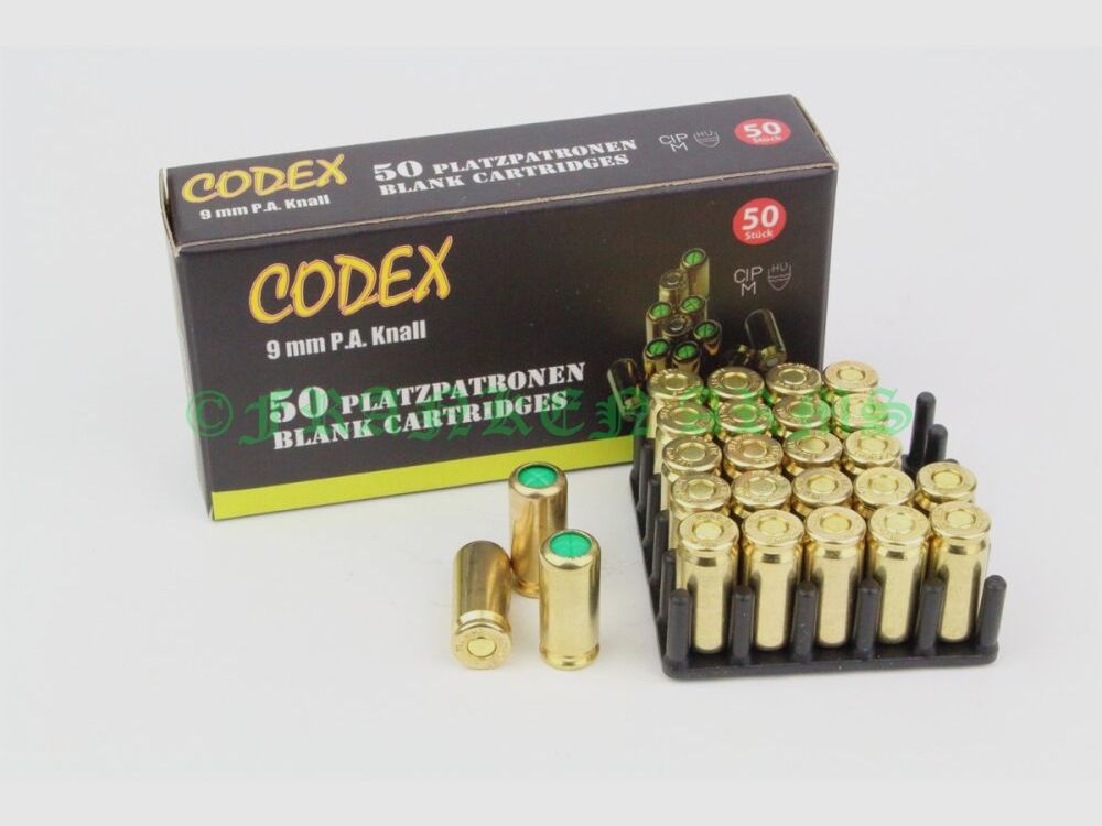 Codex 9mm P.A.K 50 pièces