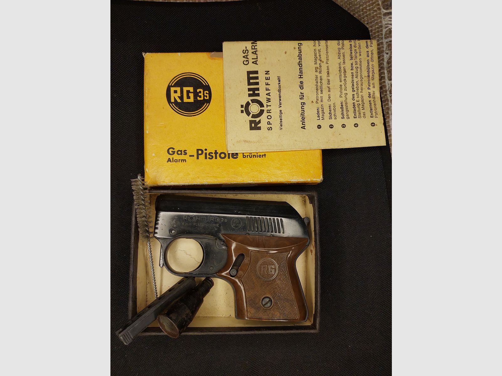 Taschenpistole RG3s - Röhm RG 3 s Schreckschuss Pistole Kal. 6mm Flobert (PTB 33-69) OVP