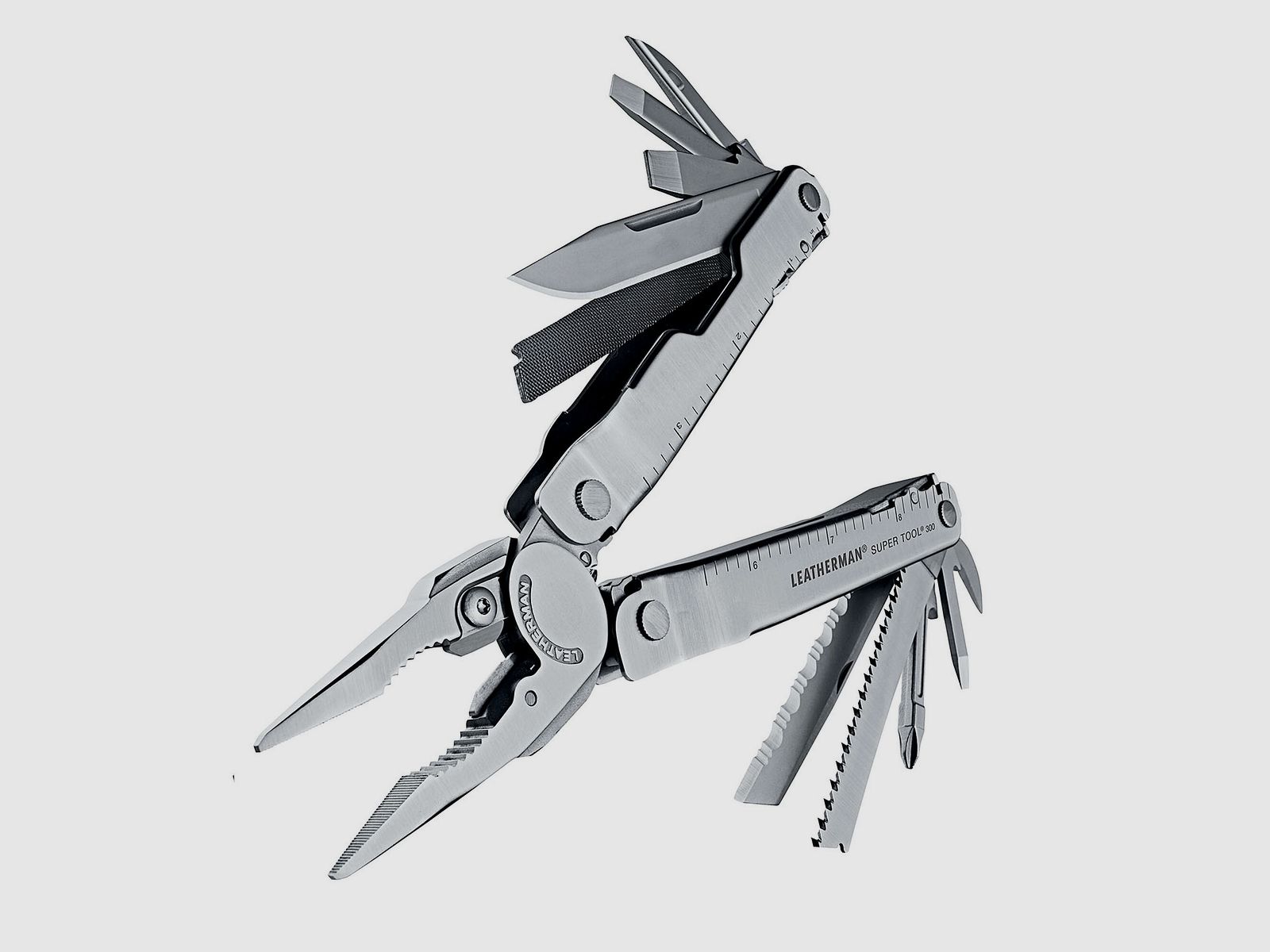 Leatherman SUPER TOOL 300 Stainless, Nylon Holster, Schwarz, L