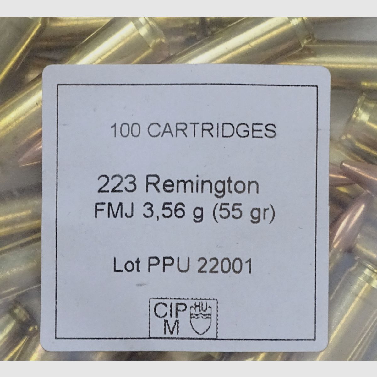 PPU .223rem FMJ 55grs - 100 rounds