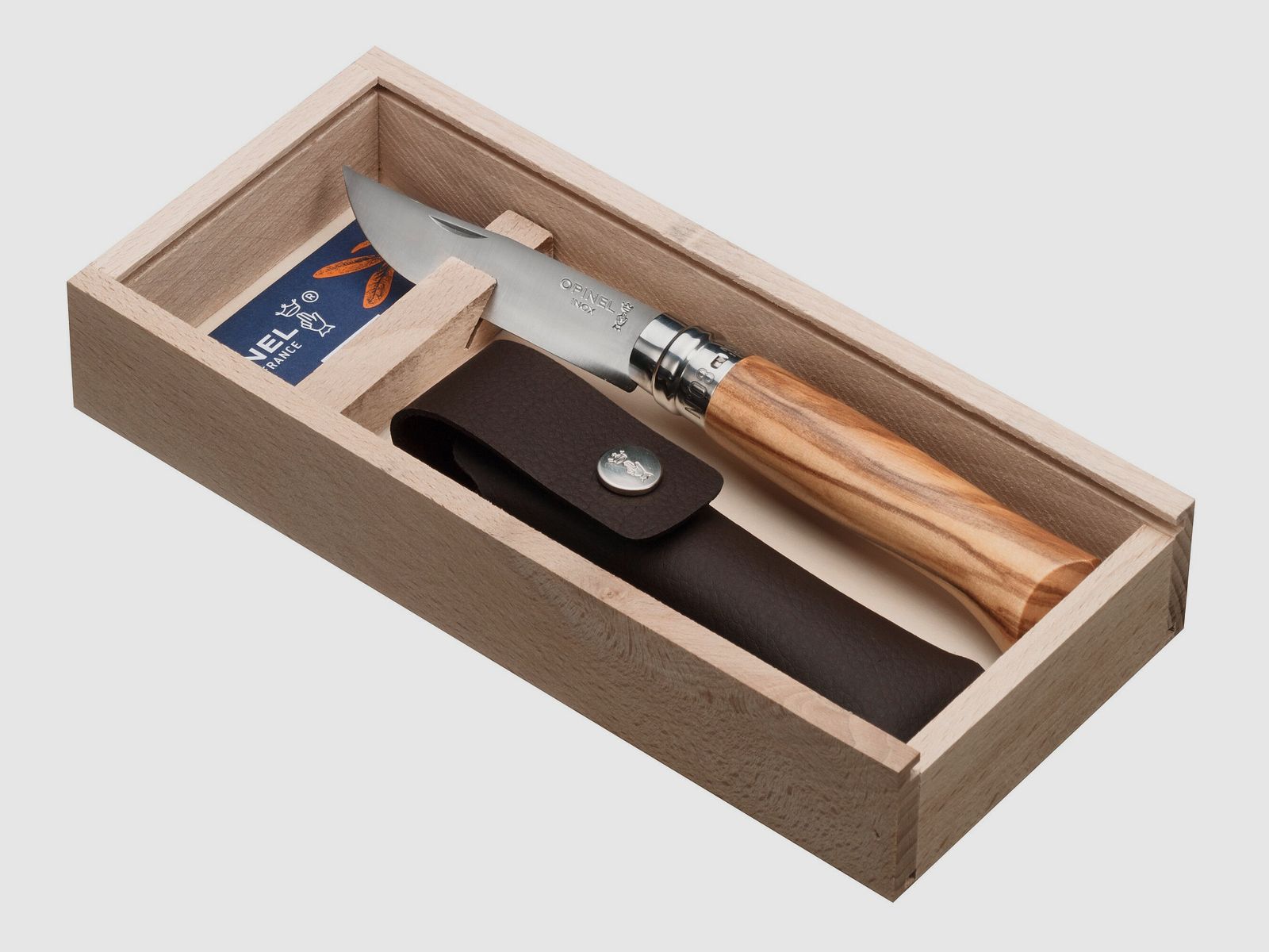 Opinel Mes Nr. 8 Olive in Cadeauset
