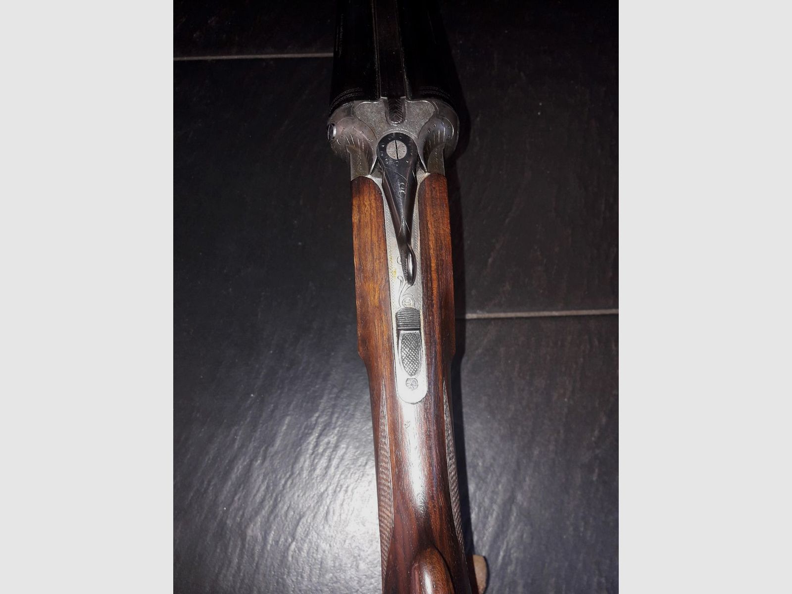 Merkel double barrel shotgun English stock