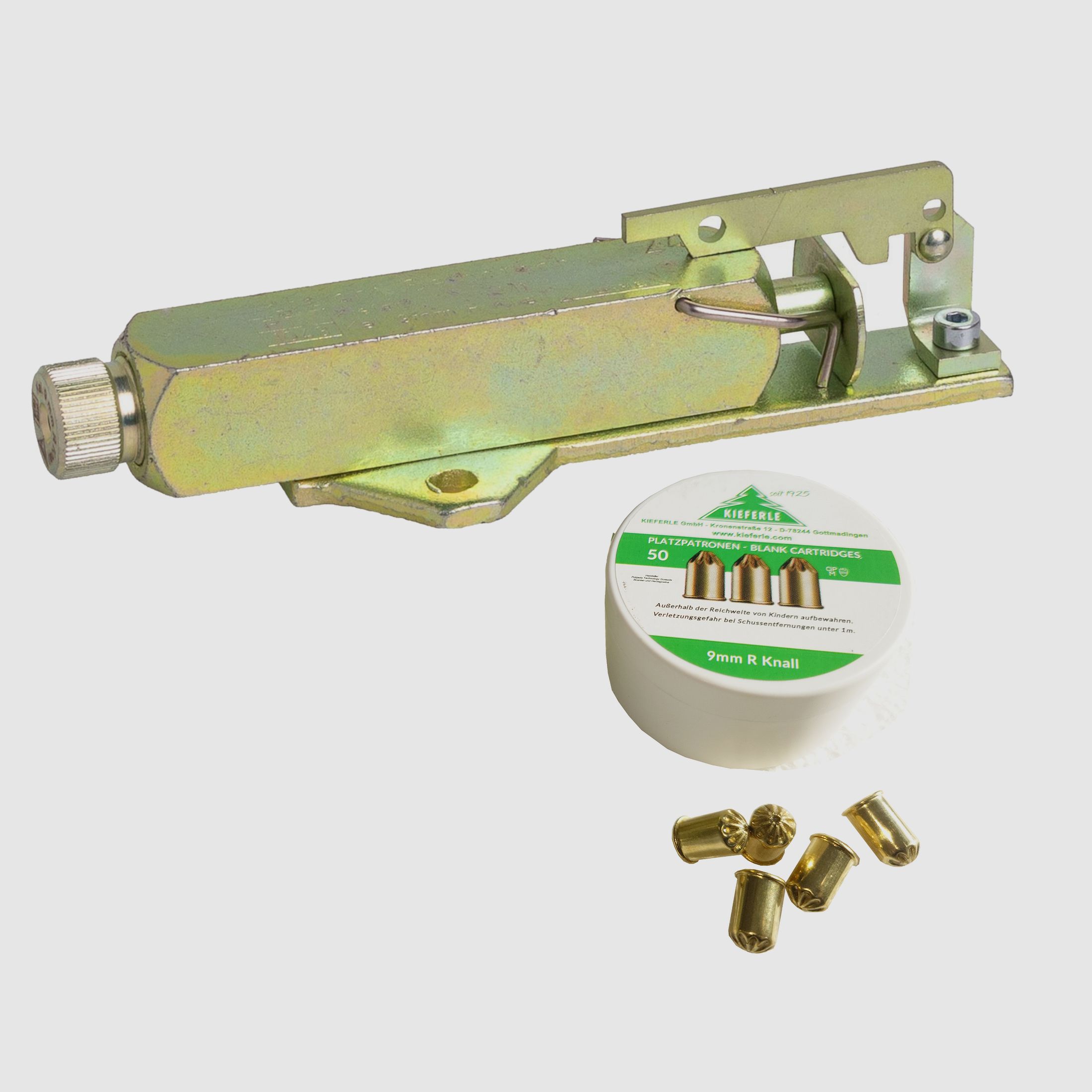 Schreckschussgerät Set Selbstschuss Kieferle M1 Kal. 9 mm R.K. mit 50 Schuss Platzpatronen 9 mm R.K.