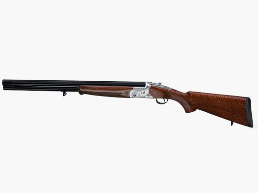 Gladius caccia argento con calcio sinistro, calibro 12/76 || Fucile sovrapposto