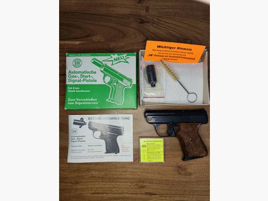 RHÖNER Mod.15 8mm Sammler Set Komplettes Züberhör + 10 Schuss CS Gas + Taschenmesser