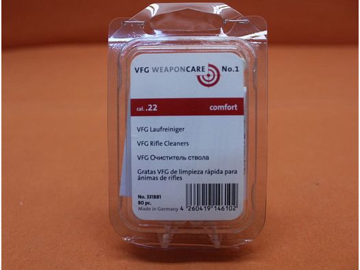 VFG. VFG limpiador de cañón .22 (66813) 80 pcs. fieltro especial absorbente