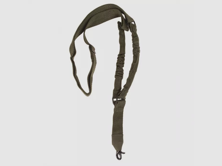 Tactical rifle sling / carrying strap with bungee (65-123cm), 1-point, olive