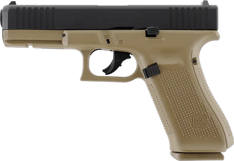 PISTOLET GLOCK 17 GEN5 CAL 43 PAINTBALL T4E COYOTE FRENCH ARMY, image 2 sur 5