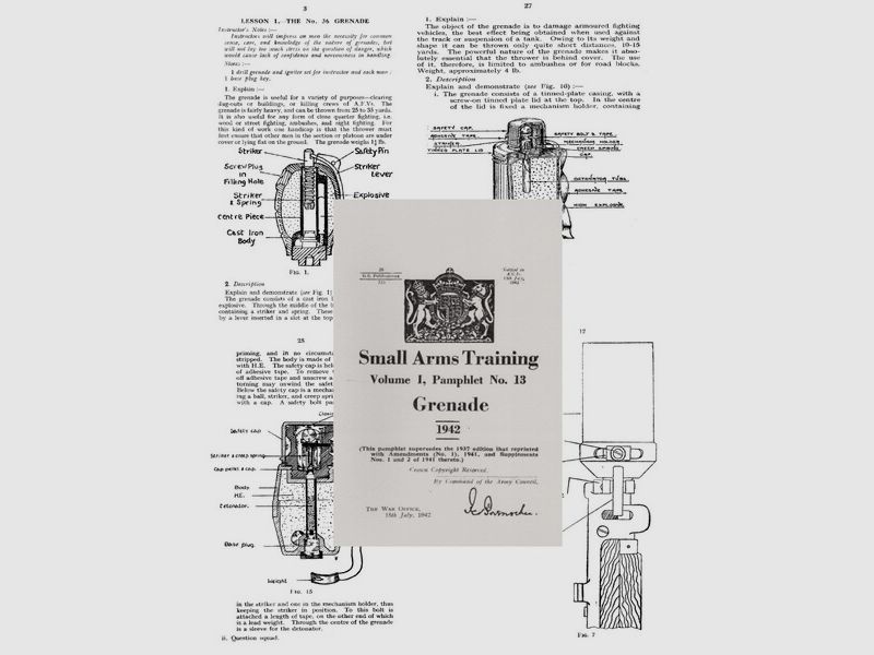 Nachdruck englische Ausbildungs-Vorschrift Gewehr- und Handgranaten von 1942
