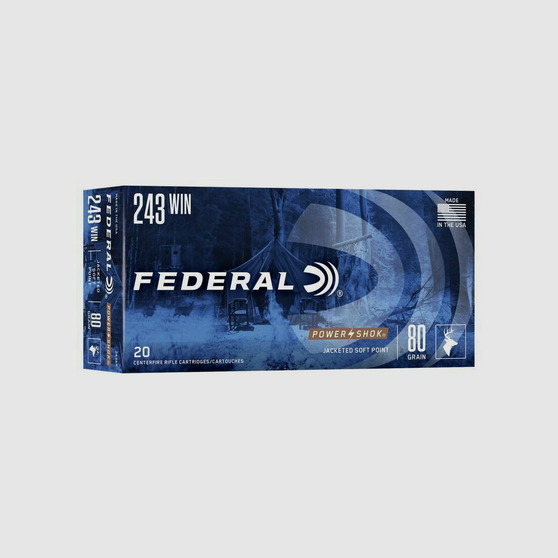 Federal PowerShok SP 5,2g/80grs à20 .243 Win.