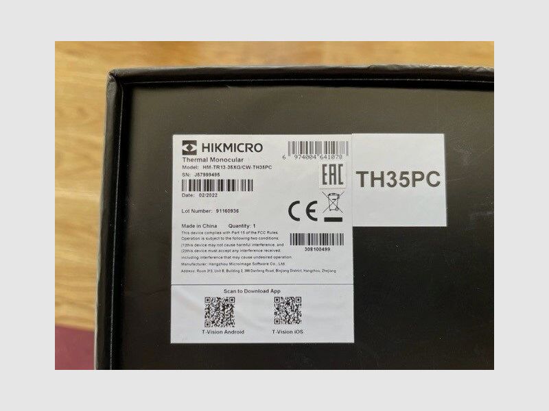 HIKMicro Wärmebild Vorsatzgerät	 Thunder pro TH 35 PC