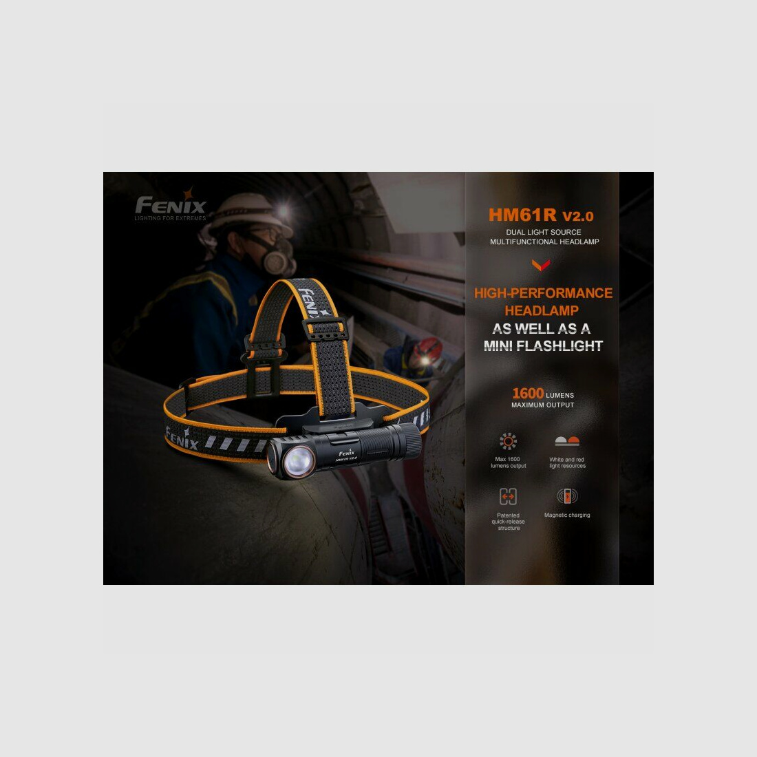 Fenix HM61R V2.0 1600 Lumen headlamp / multifunction light / hunting light