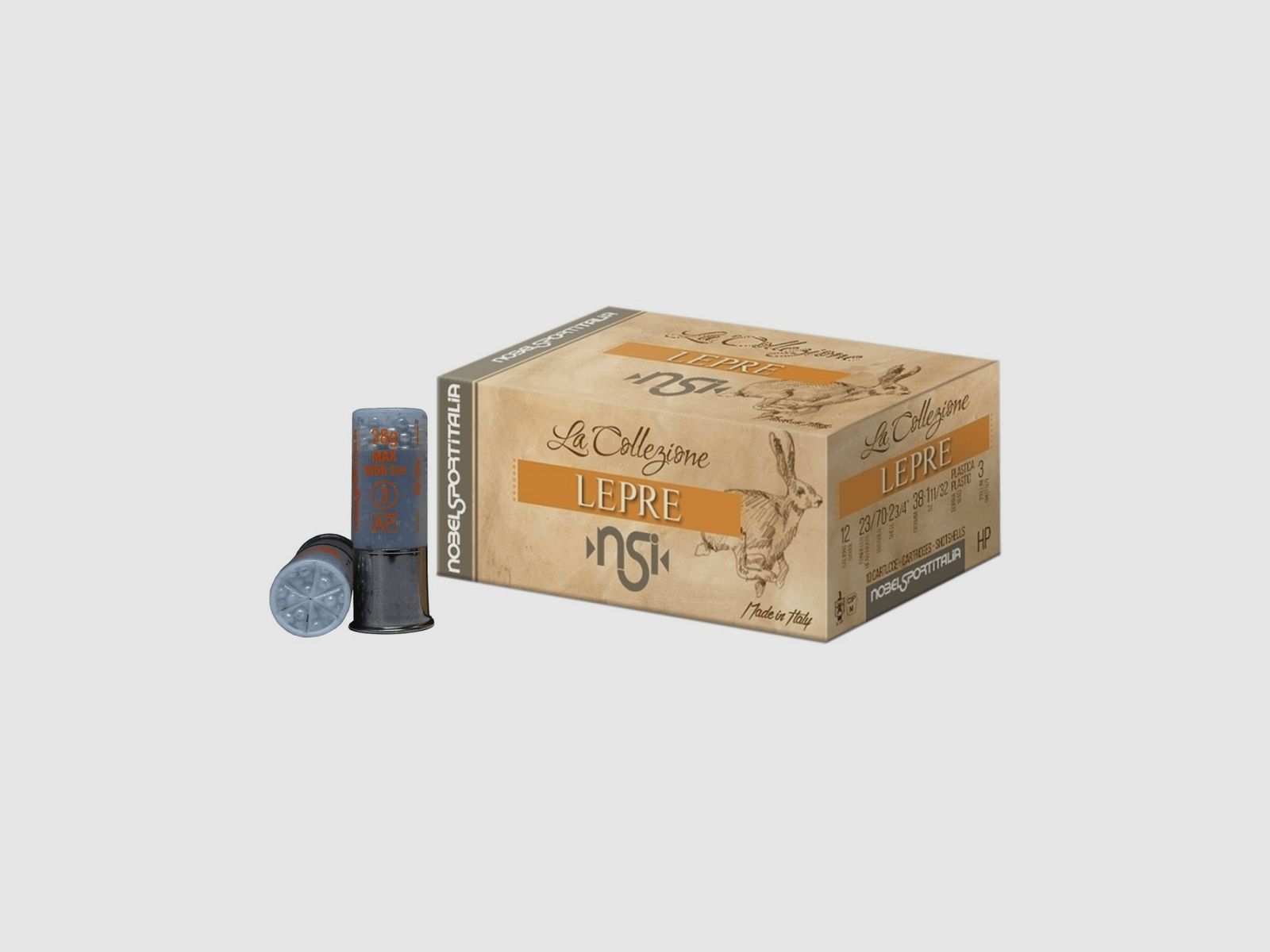 Nobel Lepre HP Patronen kal. 12/70 38 g lood 3 10 stuks