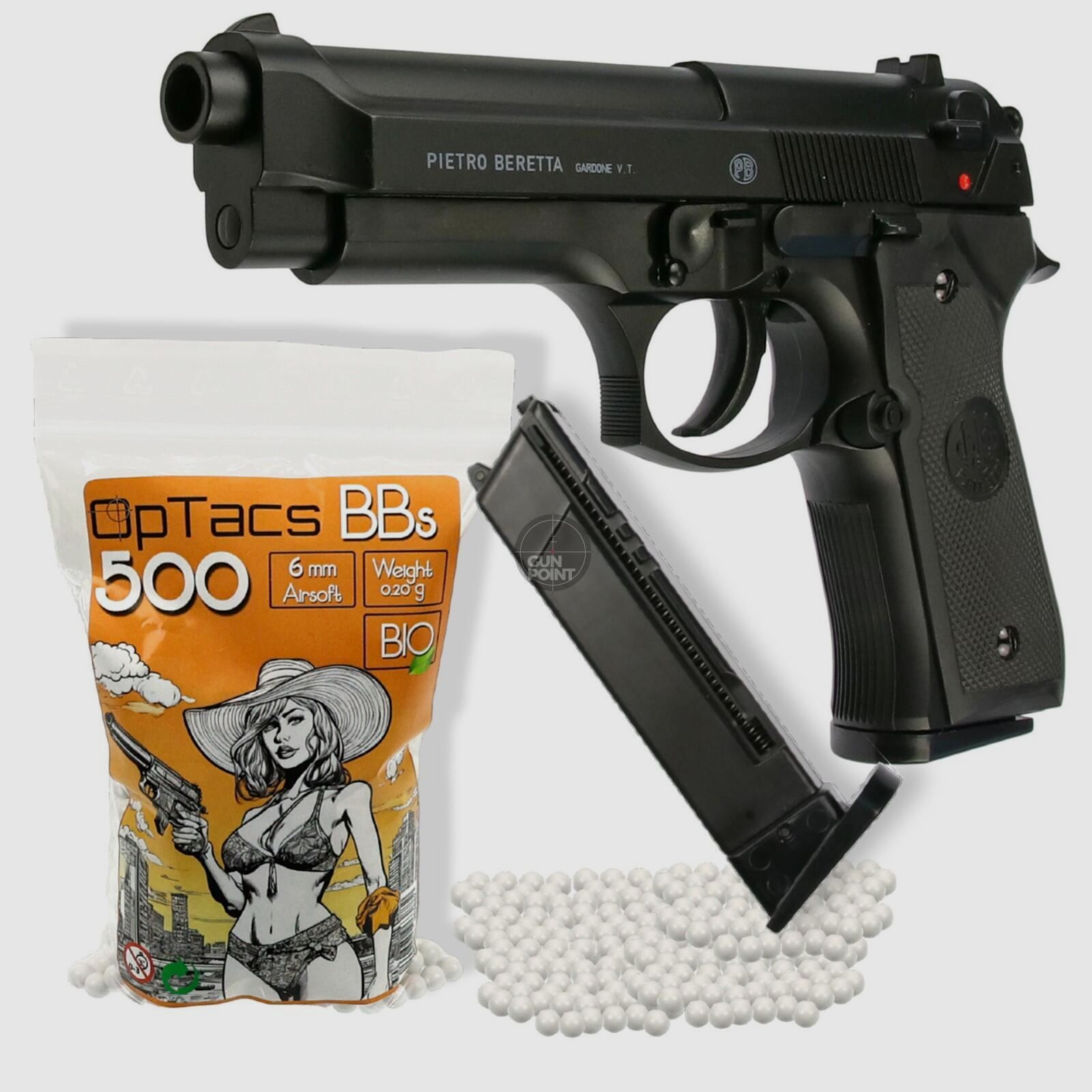 SET Softair - Pistole - BERETTA M92 FS HME (Heavy Metal Energy) + 500 BIO BBs