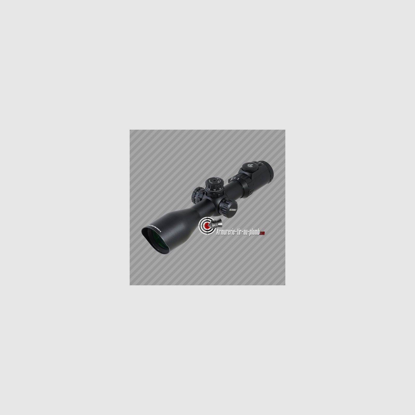 Lunette de tir UTG accushot swat IE scope 3-12x44 réticule lumineux