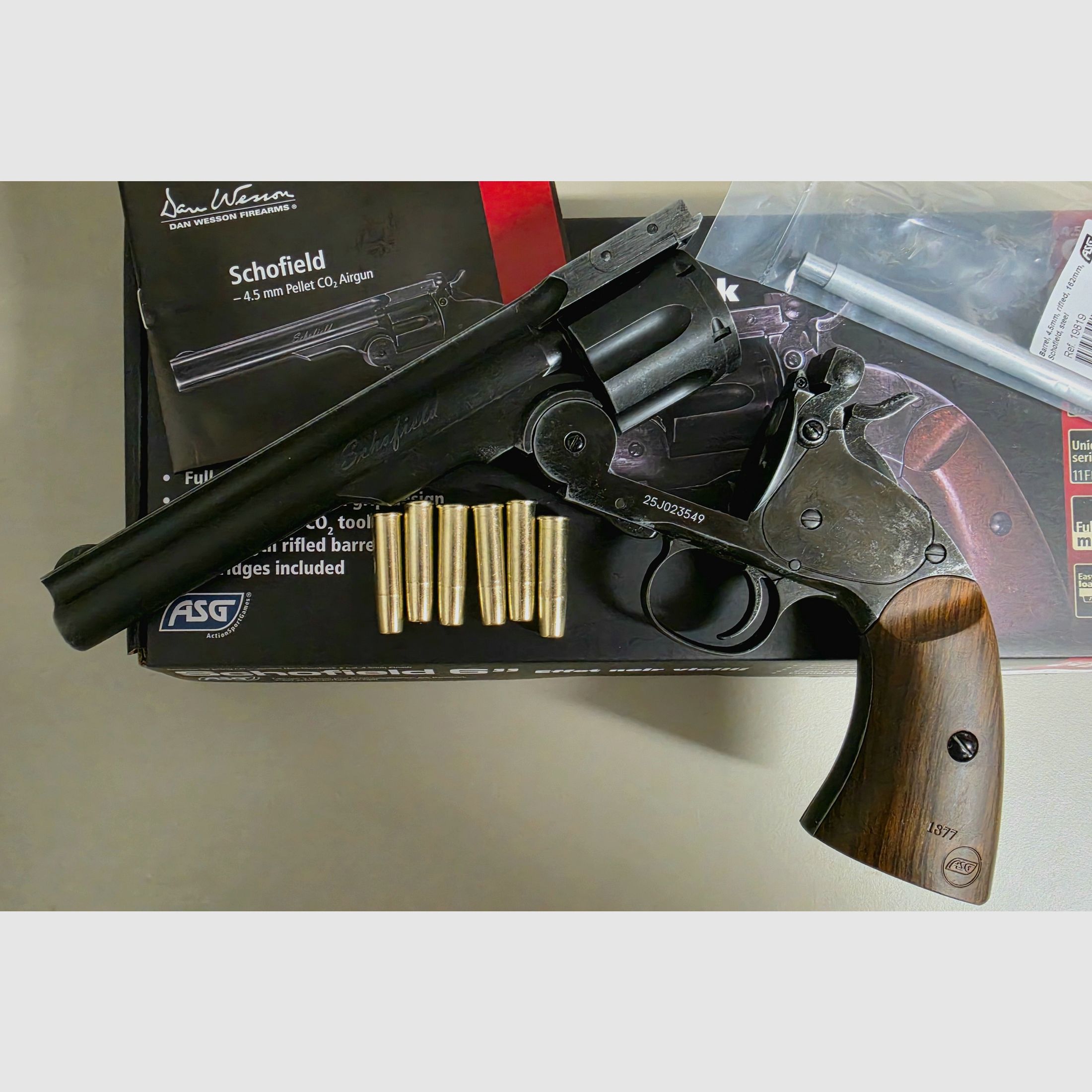 Schofield CO2-Kipplauf-Revolver „Aging Black“ mit Barrel-Upgrade!, Bild 4 von 4