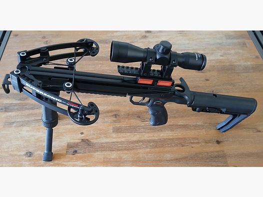 X-BOW FMA Supersonic - 120 lbs / 330 fps - Pistolenarmbrust inkl. Red Dot & Bolzen mit Steambow Zielfernrohr 4x32