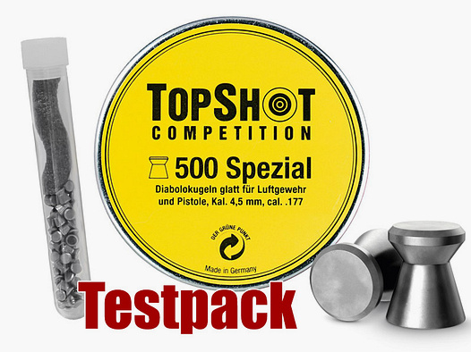 Testpack Flachkopf Diabolos Topshot Competition Spezial Kaliber 4,5 mm 0,51 g glatt 40 StĂĽck