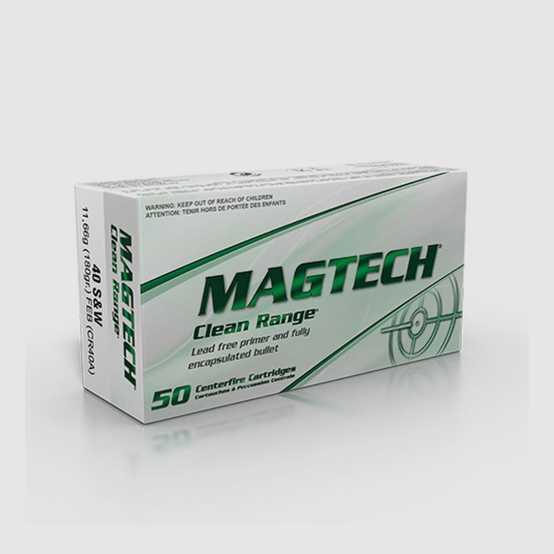 40 S&W Magtech Cleanrange FEB Flachkopf 180grs VE50