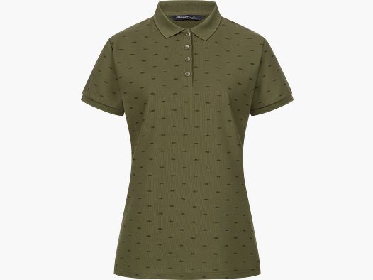 Damen Allover Polo Shirt Dunkel Oliv/Schwarz Dunkel Oliv/Schwarz 38