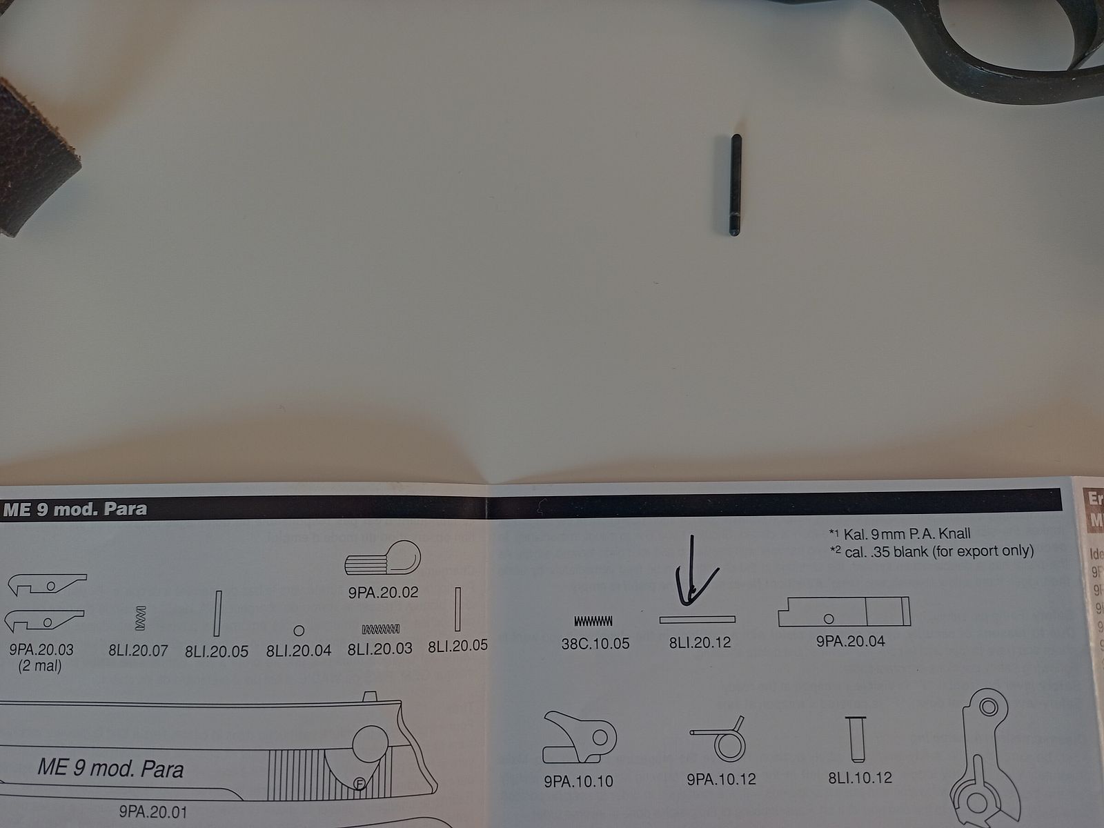 Schrikkogelpistool ME 9 Model Para - lees alstublieft!