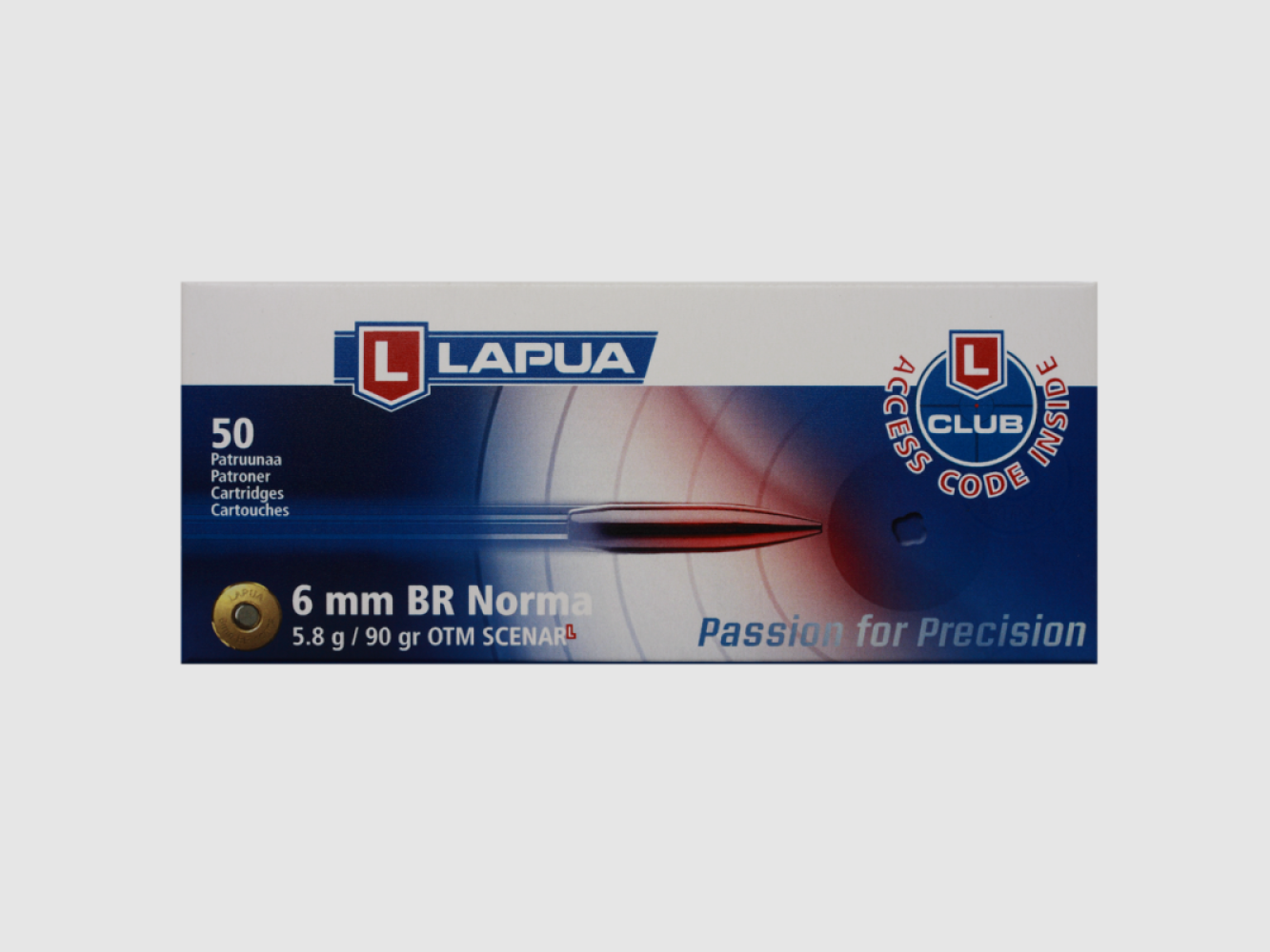 Lapua Kugelpatrone 6mmBR Norma, Scenar-L OTM 90gr VE50 GB543